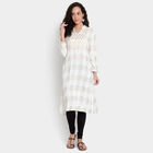 3/4th Sleeves Flared Kurta, White, small image number null