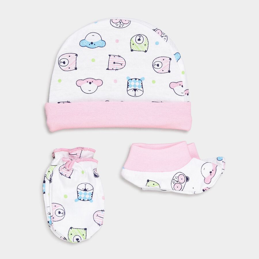 Infants Cotton Printed Baby Gift Set, White, large image number null