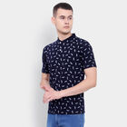 Printed Henley T-Shirt, नेवी ब्लू, small image number null