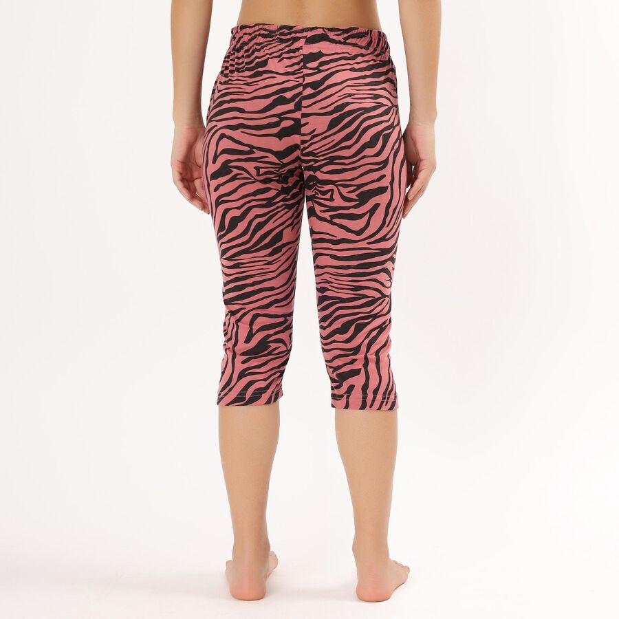 Unisex Bright Multicolor Slim Fit Flared Capri, गुलाबी, large image number null