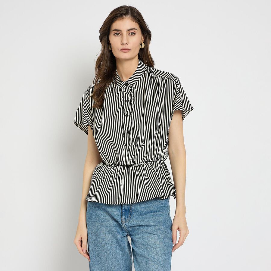 Ladies'  Stripes Shirt, Black, large image number null