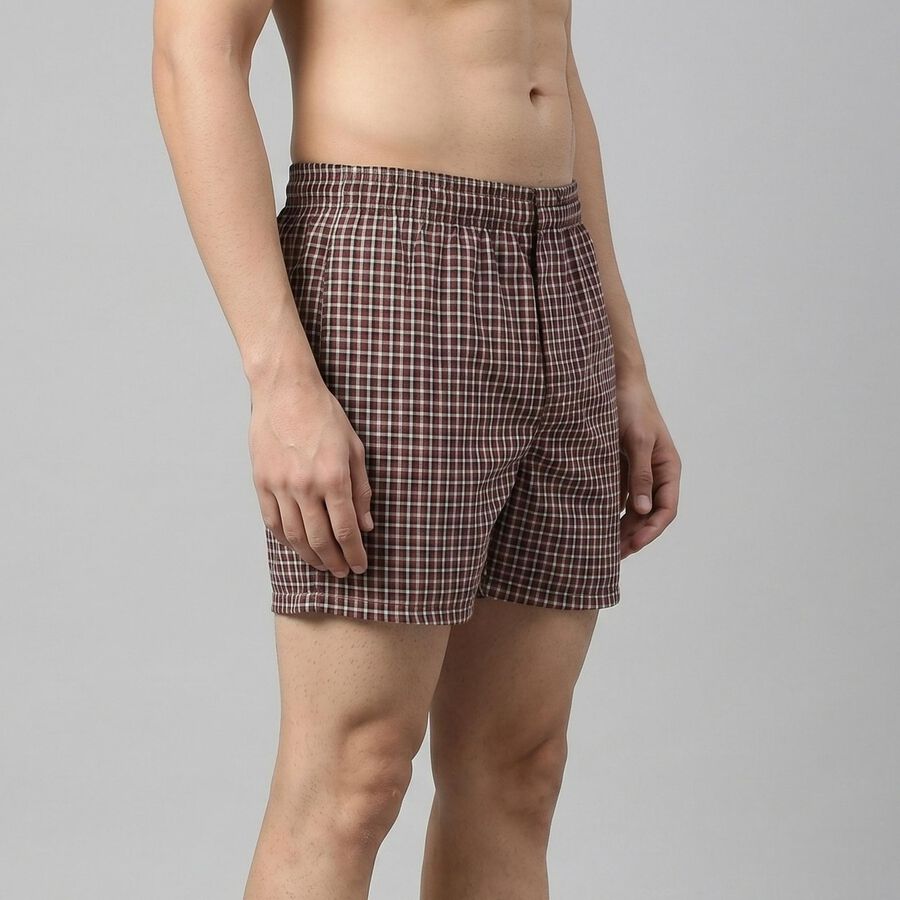 Men's Maroon Regular Fit Solid Boxers, Maroon, large
