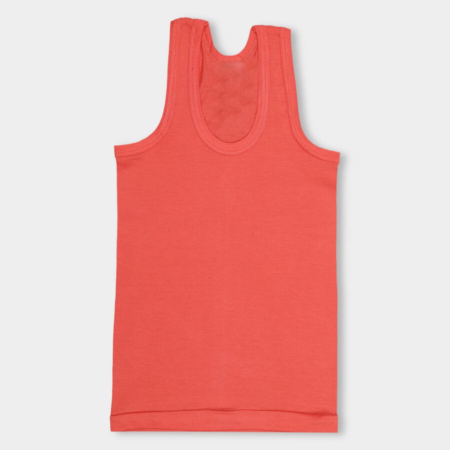 Boys' 100% Cotton Vest, Coral, large image number null