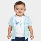 Infants Light Blue Cotton Half Sleeve Collared Casual Shirt, Light Blue, small