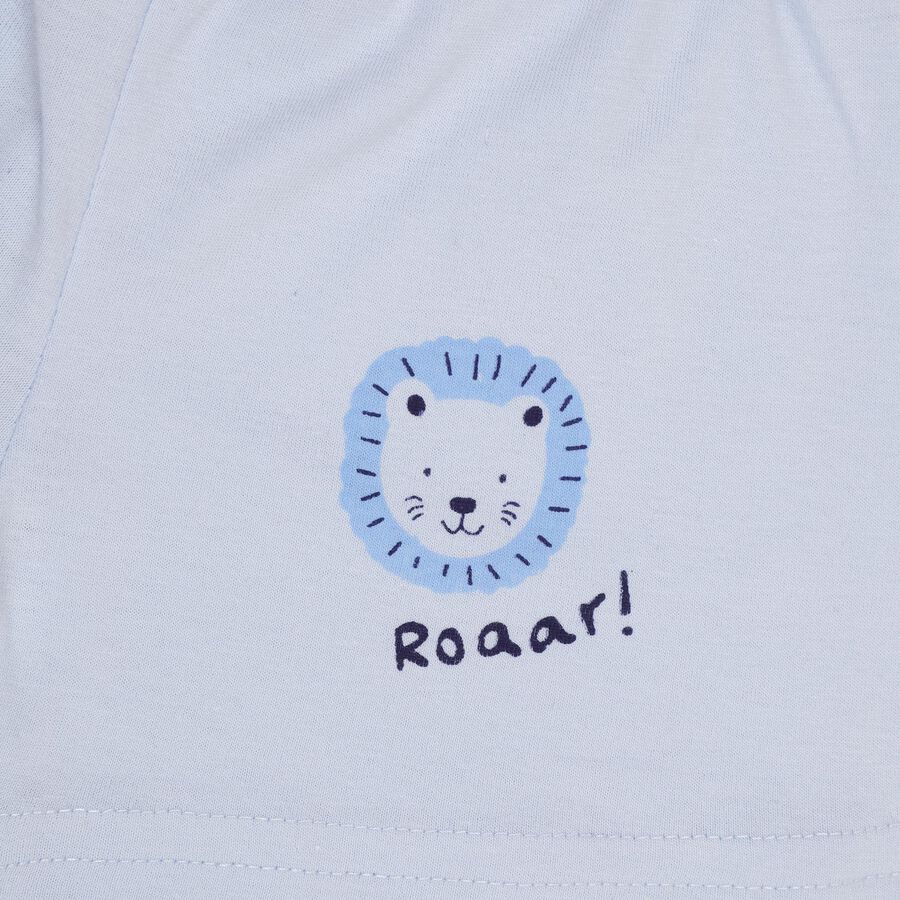 Infants' 100% Cotton Half Pant, Light Blue, large image number null
