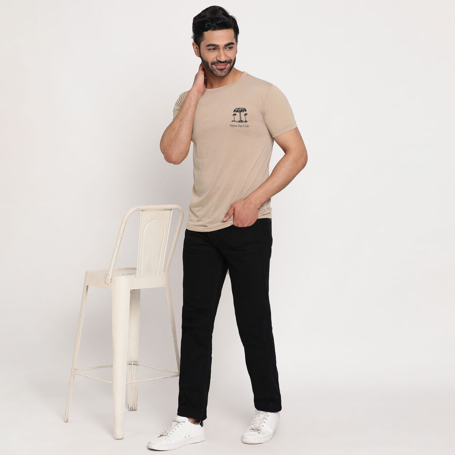 Round Neck T-Shirt, Beige, large image number null