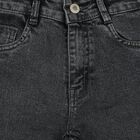Girls' Black Straight Fit Braided Side Jeans, काला, small