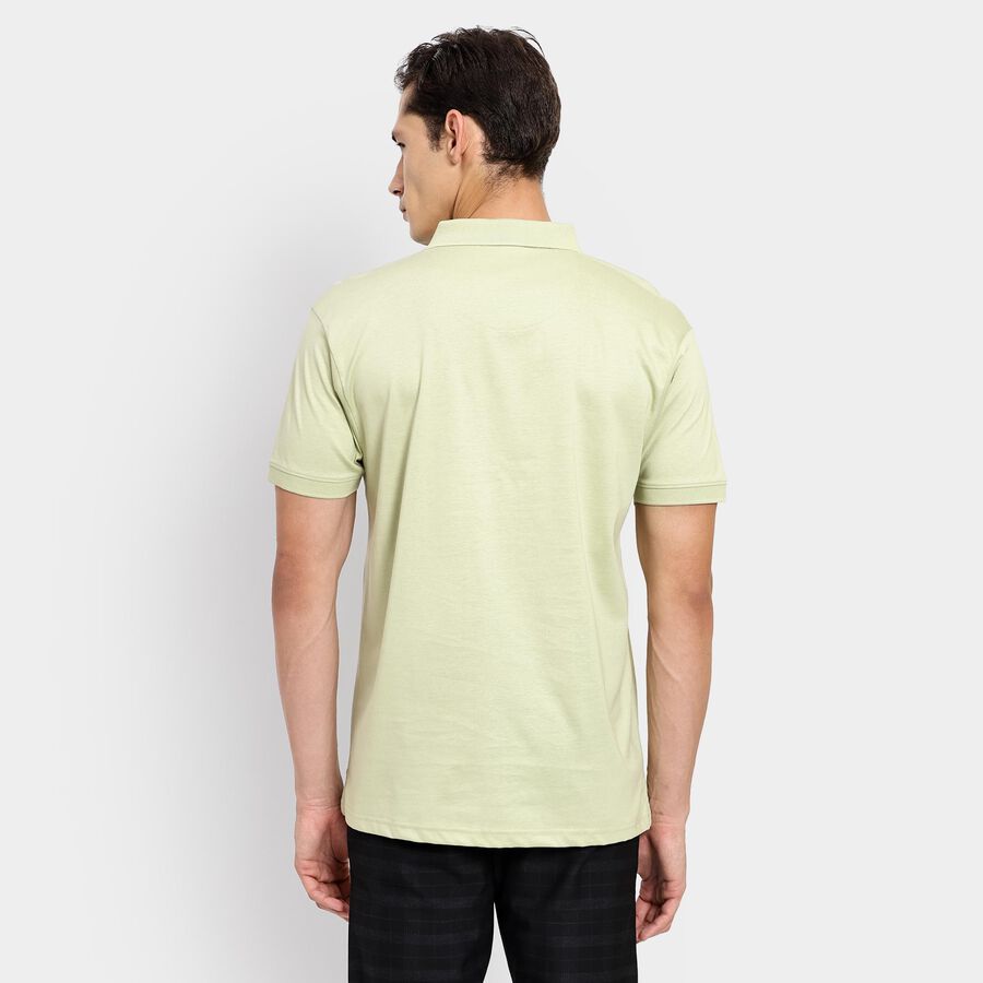 Men's 100% Cotton Collared Half Sleeves T-Shirt, हल्का हरा, large image number null