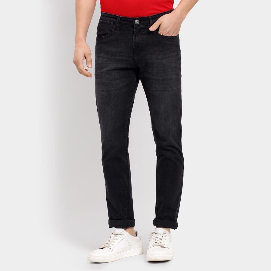 Men's Slim Fit Jeans , Black, large image number null