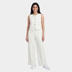 Women's White Solid Co-ord Set, Off White, small