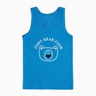 Infants Bright Blue Cotton Round Neck Casual Vest, मध्यम नीला, small image number null