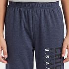 Boys' Navy Blue Straight Fit Graphic Printed Pyjama, Mid Blue, small