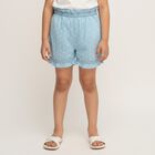 Girls' Light Blue Regular Fit Star Print Ruffled Bloomers, हल्का नीला, small image number null