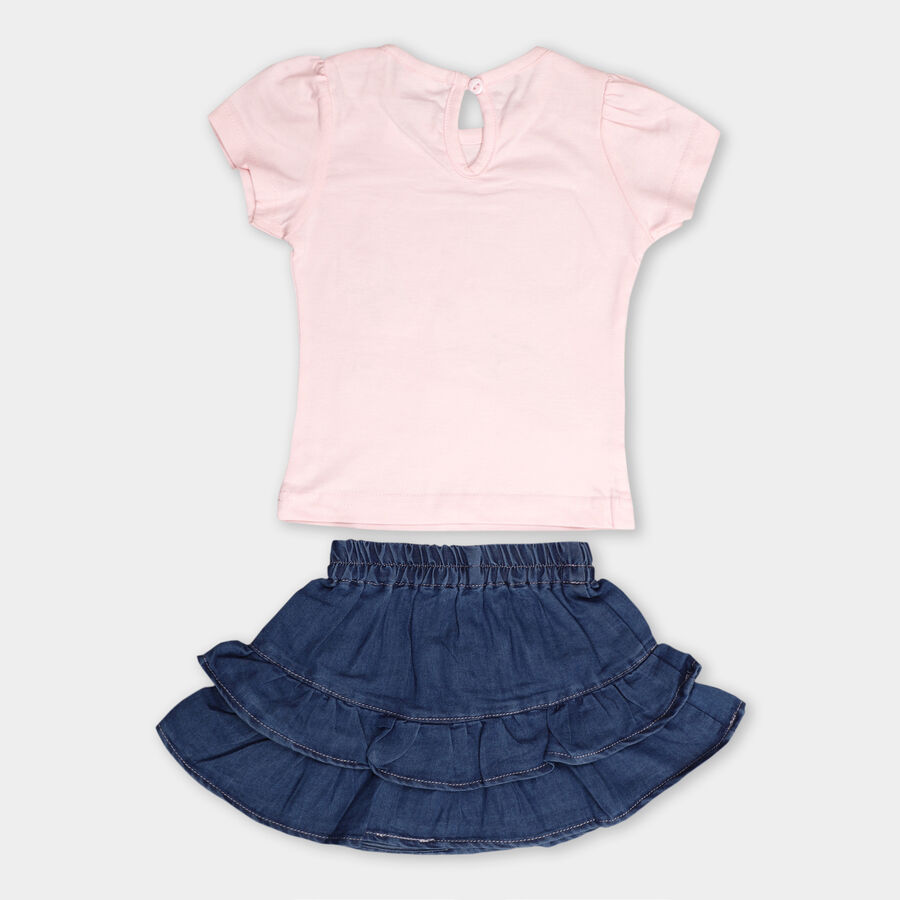 Infant Girl's Top Skirt, हल्का गुलाबी, large image number null