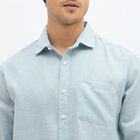 Men's Light Powder Blue Slim Fit Classic Casual Shirt, Aqua, small image number null