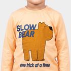 Boys Peach Crew Neck Regular Boys T-Shirt, Peach, small