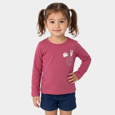 Girls Pink Round Neck Regular Top