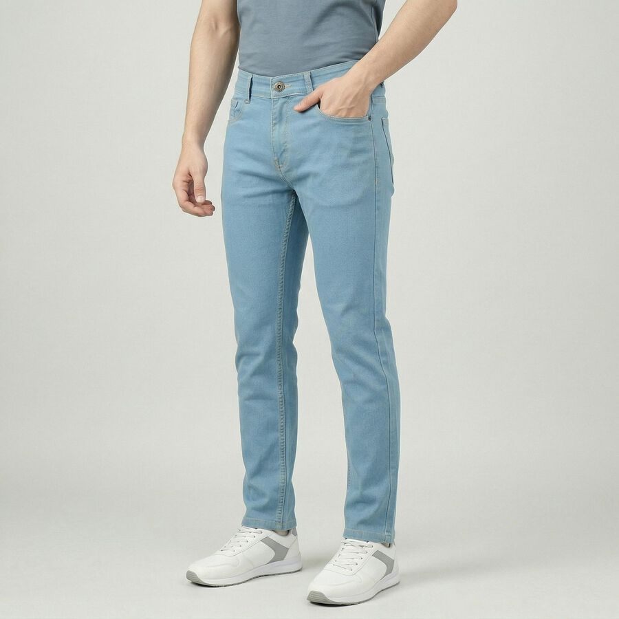 Men's Blue Slim Fit Classic Jeans, Ice Blue, large