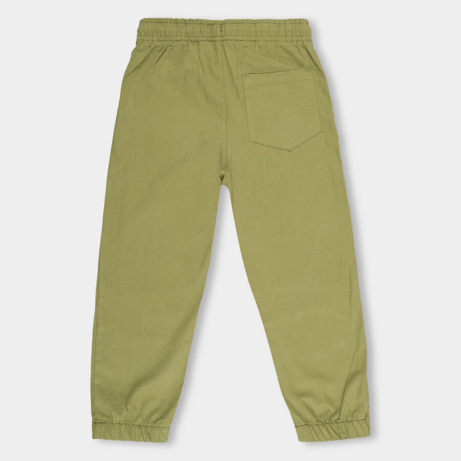 Boys Olive Green Regular Fit Jogger Trousers, Olive, large