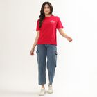 Ladies' Round Neck T-Shirt, रानी (फ्यूशिया), small