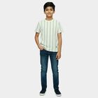 Boys' Off-White Round Neck Graphic Printed T-Shirt, Off White, small