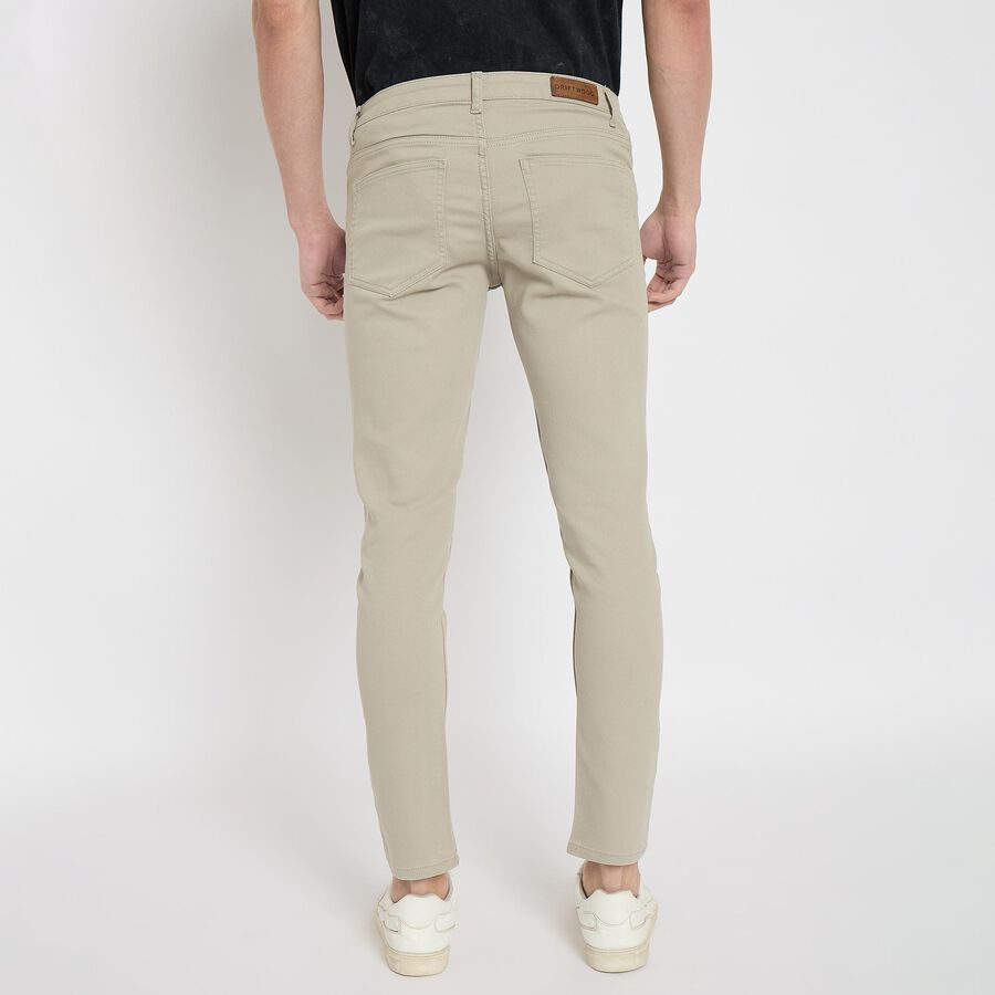 Men's Slim Fit Casual Trousers , Light Grey, large image number null