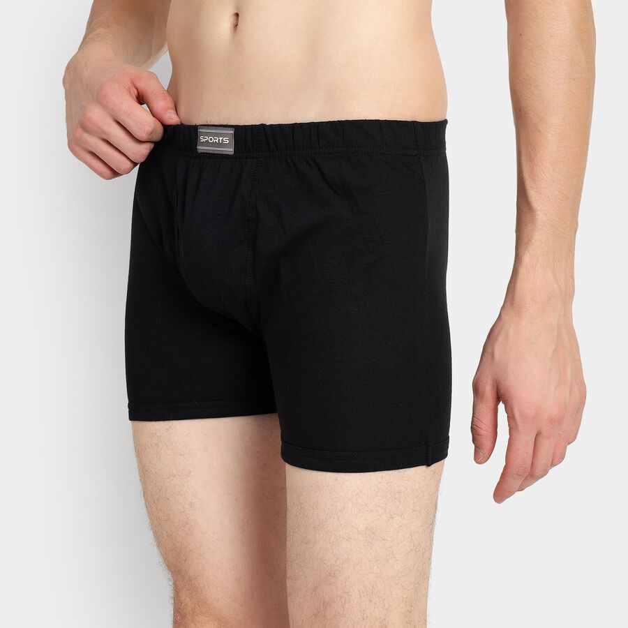 Men's 100% Cotton Trunks, काला, large image number null