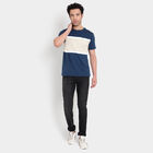 Cotton Round Neck T-Shirt, Navy Blue, small image number null