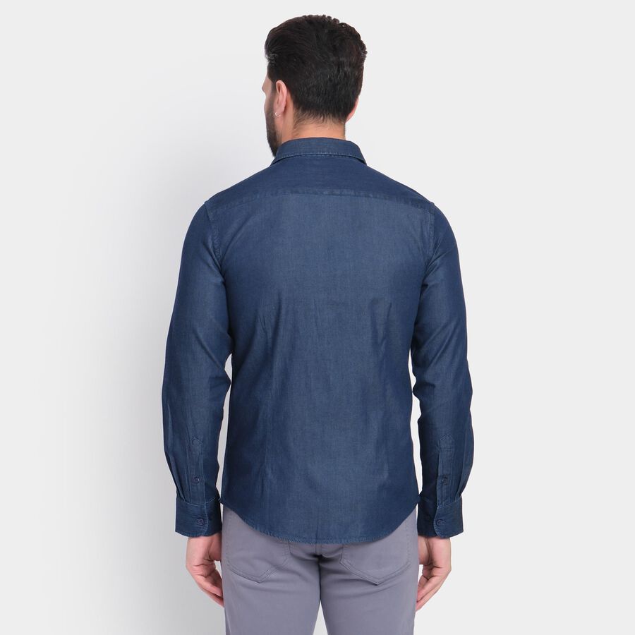 Men's 100% Cotton Casual Shirt , Mid Blue, large image number null
