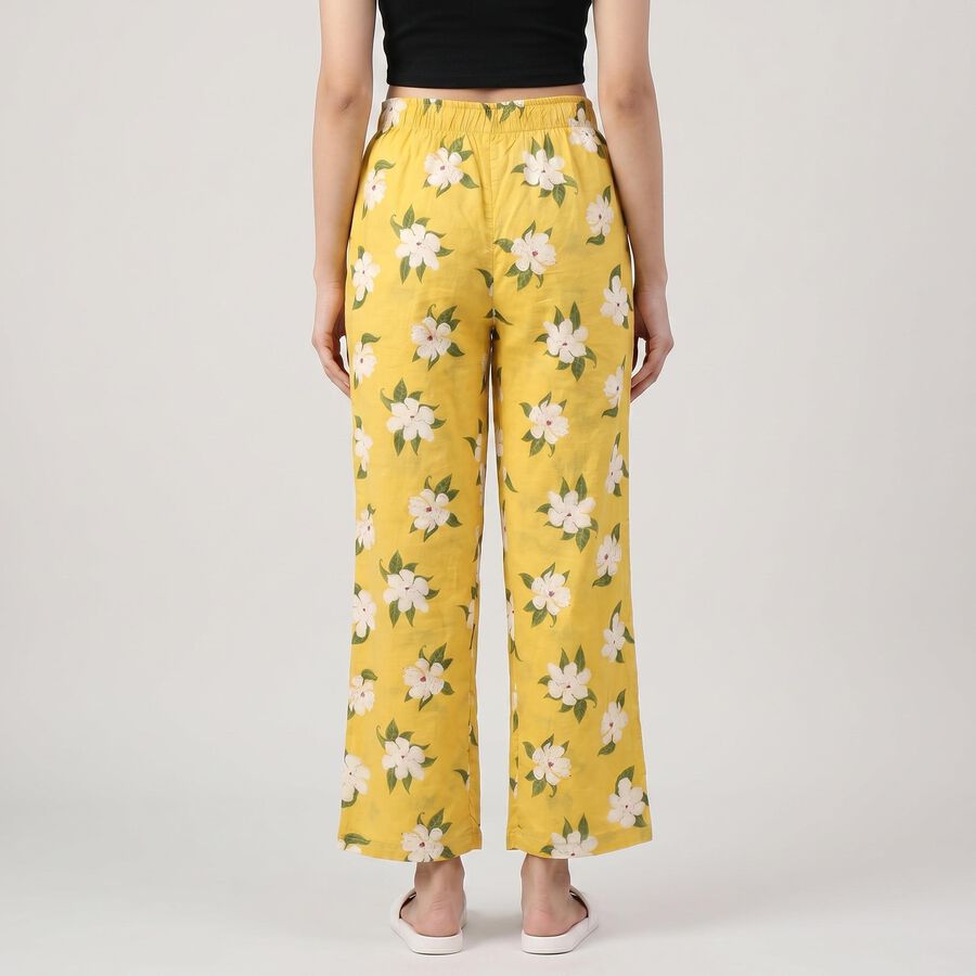 Women's Yellow Floral Palazzos, पीला, large