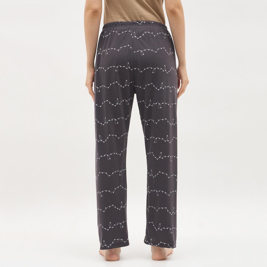 Women's Charcoal Grey Relaxed Fit Printed Pyjama, गहरा ग्रे, large image number null