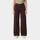 Women's Brown Wide Leg Seam Detail Jeans, भूरा, small
