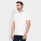 Men's 100% Cotton Round Neck Half Sleeves T-Shirt , White, small image number null
