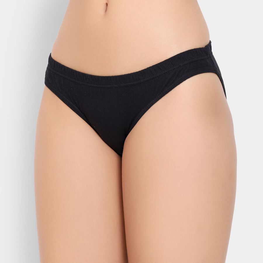 Ladies' 100% Cotton Panty , Black, large image number null