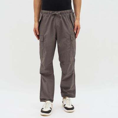 Men's Muted Charcoal Grey Slim Fit Cargo Trousers