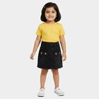 Girls Black Regular Fit Solid Skirt, काला, small