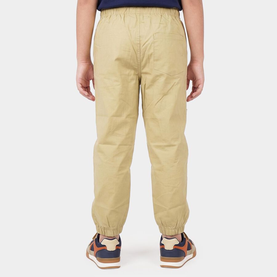 Boys' Beige Regular Fit Jogger Trousers, Beige, large