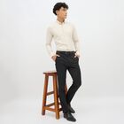 Men's Beige and White Button Down Classic Formal Shirt, गहरा पीला, small image number null