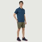 Men's Blue Polo Neck Printed T-Shirt, टील ब्लू, small