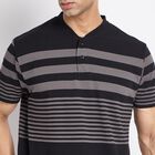 Men's Henley Half Sleeves T-Shirt, Black, small image number null