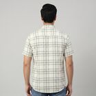Men's White Cotton Half Sleeves Spread Collar Regular Fit Shirt, सफ़ेद, small