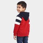 Boys' Maroon Hoodie Neck Graphic Sweatshirt, मरून, small
