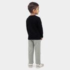 Boys Navy Blue Round Neck Graphic Print Baba Suit, Navy Blue, small