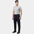 Men's Navy Blue Slim Fit Cuffed Track Pants, नेवी ब्लू, small