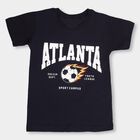 Boys' Navy Blue Cotton Round Neck Printed T-Shirt, Navy Blue, small image number null