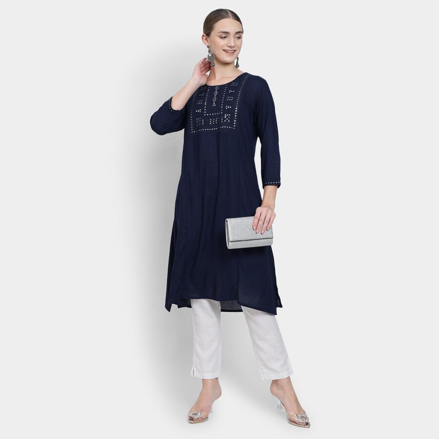 Ladies' Kurta , गहरा नीला, large image number null