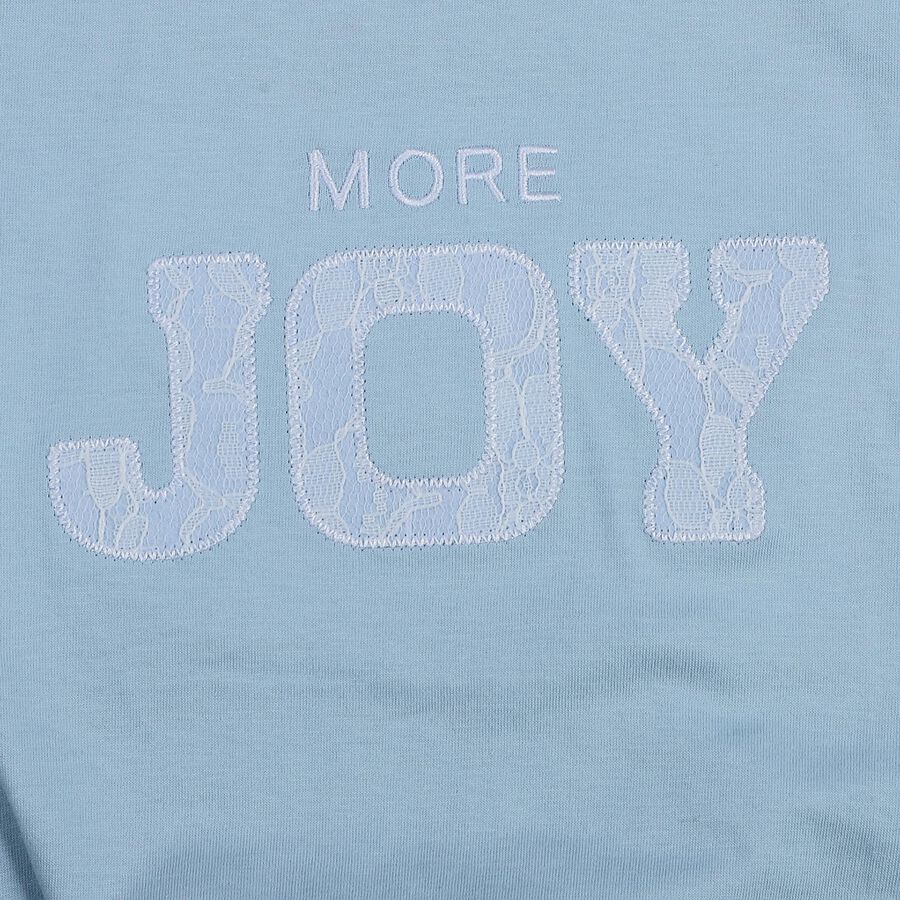 Girls Light Blue Cotton Casual T-Shirt, Light Blue, large