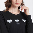 Cotton Round Neck Top, Black, small image number null
