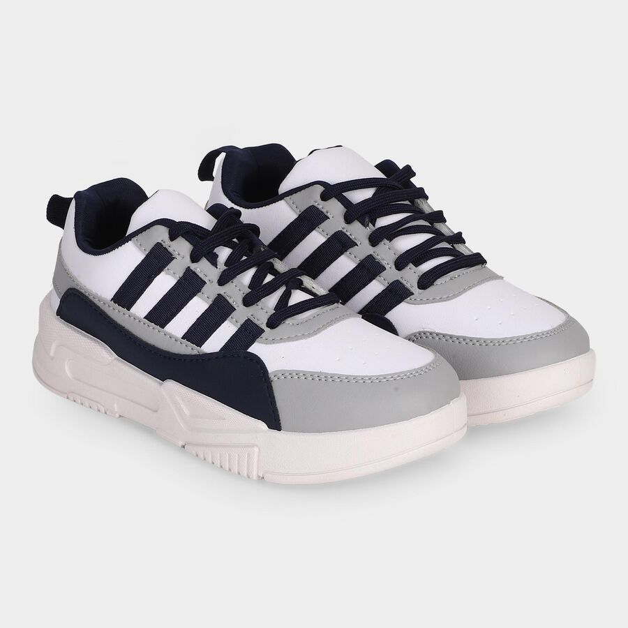 Men's White Sneakers, White, large