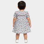 Infants' Light Green Regular-fit Floral Printed Ruffle Collar Frock, Light Green, small